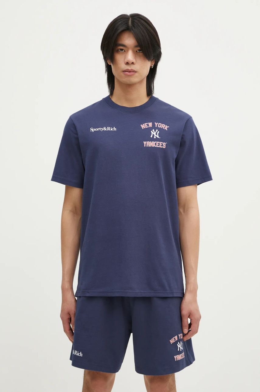 Tričko Sporty & Rich Home Run New York Yankees Graphic Print T-Shirt Modrá | TO043505300BL32, 0