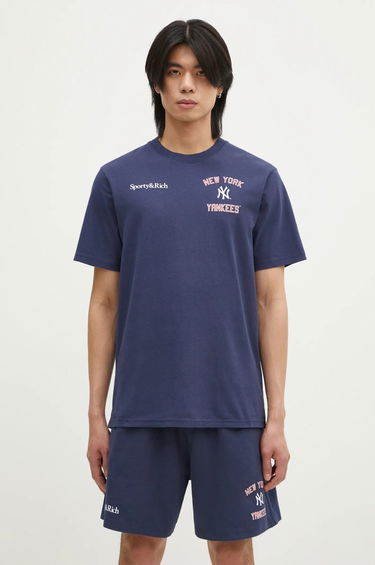 Tričko Sporty & Rich Home Run New York Yankees Graphic Print T-Shirt Modrá | TO043505300BL32, 0