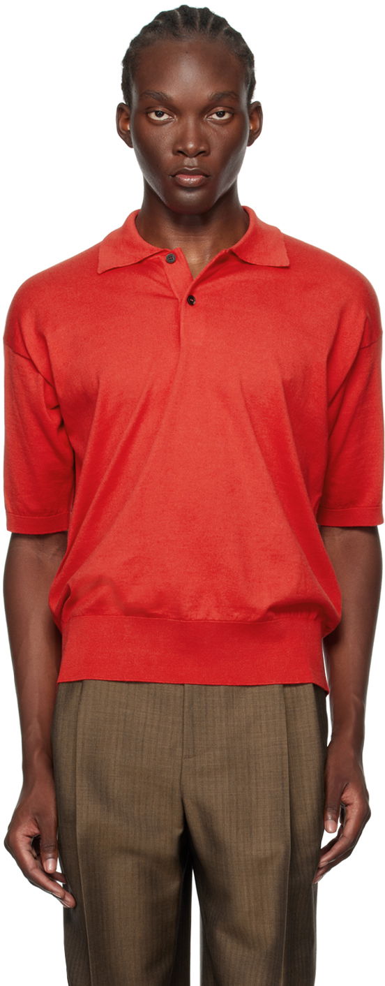 Polo tričko The Row Knit Polo Červená | 681-Y748, 0
