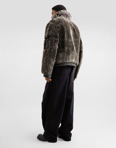 Bomber bunda Dolce & Gabbana Single-breasted Shearling Coat Šedá | G9BUULGJ849M0672, 2