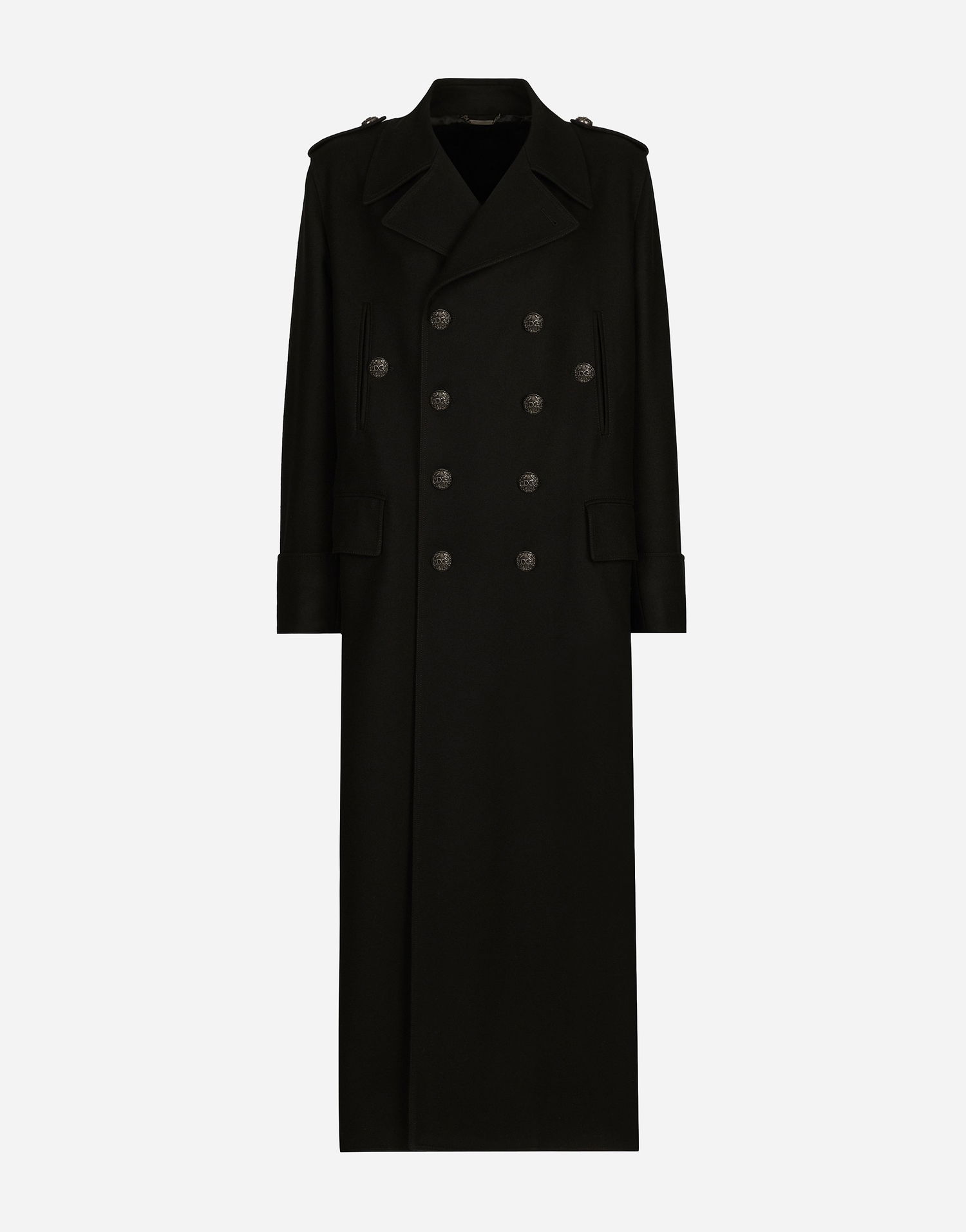 Kabáty Dolce & Gabbana Long Military-style Wool Coat Čierna | G048CTHUMT8N0000, 0