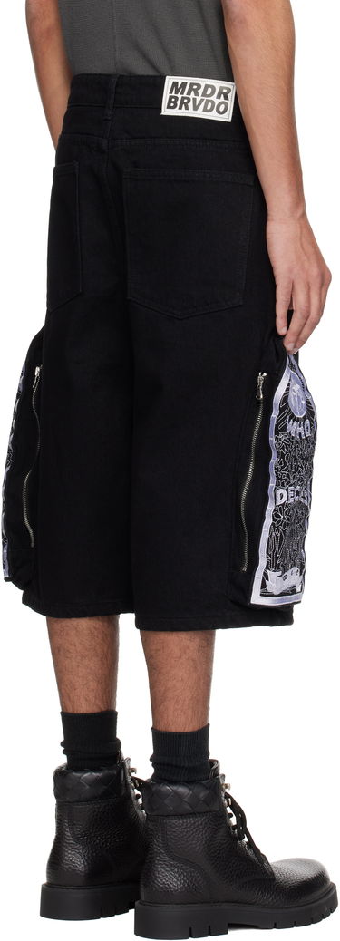 Šortky Who Decides War Who Decides War Denim Shorts with Side Embroidery Čierna | 1121010002SS25, 2