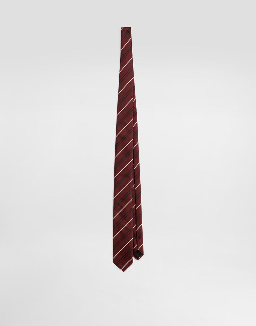 Doplnky Dolce & Gabbana Dolce & Gabbana Jacquard Striped Tie Vínová | GT149EG0JRYR1535