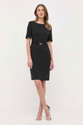 Belted Business Dress in Responsibly Sourced Virgin Wool