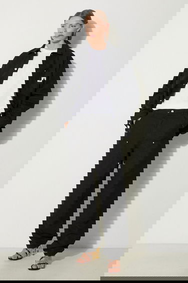 Cargo nohavice Carhartt WIP Double Knee Cotton Canvas Relaxed Fit Pants Čierna | I033573 8902, 4