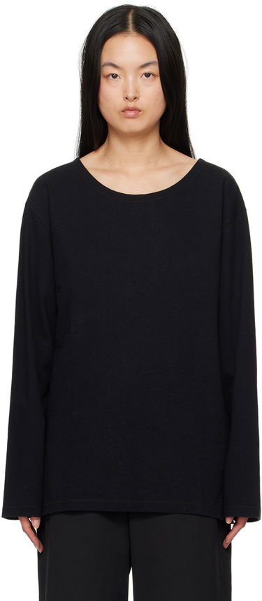 Tričko LEMAIRE Lemaire Wide Neck Long Sleeve T-Shirt Čierna | TO1166 LJ1010, 0