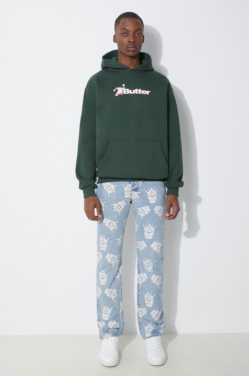 Mikina Butter Goods Hoodie With Print Zelené | BGQ1241802, 1