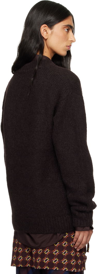 Sveter Dries Van Noten Dries Van Noten Alpaca V-Neck Cardigan with Patch Pockets Hnedá | 252-011226-2709, 2