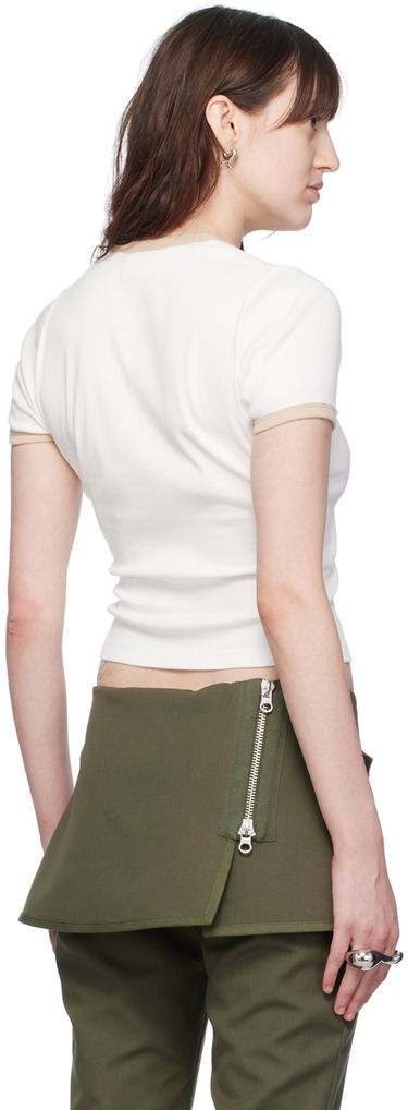 Tričko Courrèges Slim V-Neck T-Shirt Biela | 224JTS137JS0070, 2