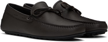 Tenisky a topánky BOSS BOSS Grained Leather Driver Sole Loafers Hnedá | 50536247, 3