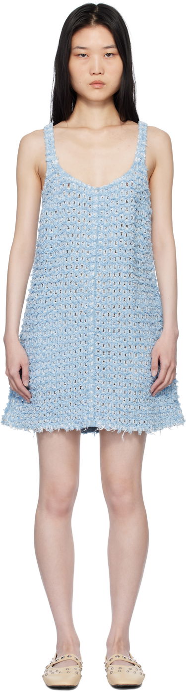 Šaty Stella McCartney Stella McCartney Women's Bouclé Denim Minidress Modrá | 6D03483SQH06, 0