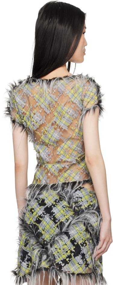 Tielko Diesel Sheer Plaid Print T-shirt Zelené | A16506 0CLBX, 2