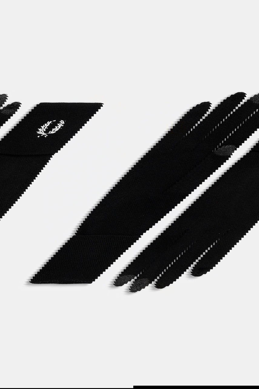 Rukavice Fred Perry Touchscreen Knitted Gloves Čierna | C1139, 0