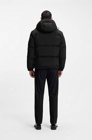 Prešívaná bunda BOSS Hooded Water-Repellent Down-Filled Puffer Jacket Čierna | 50549236, 1