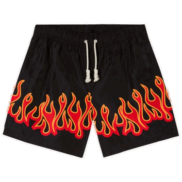 Plavky Palm Angels Burning Flames Print Swim Short Čierna | PMFA011F22FAB0011025, 0