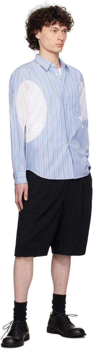 Košeľa Comme des Garçons Broad Stripe x Polyester Mesh Shirt Modrá | DO-B025-051, 3