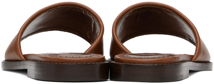 Doplnky Manolo Blahnik Manolo Blahnik Safinanu Leather Slide Sandals Hnedá | 124-2668, 1