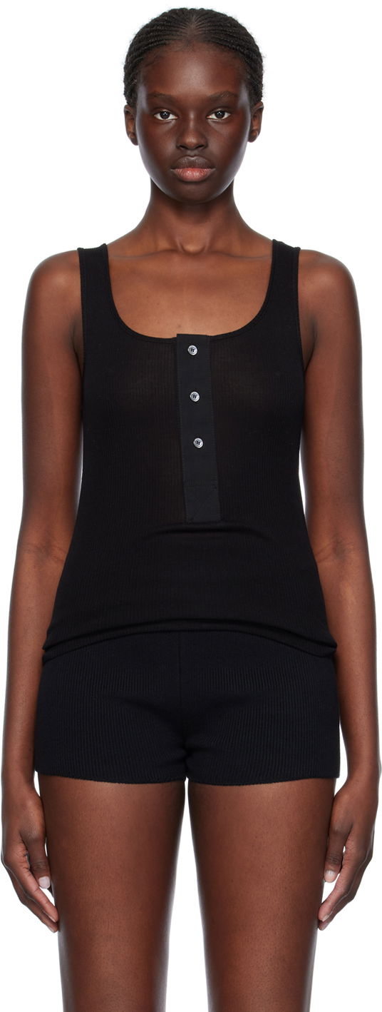 Tielko AMI Paris Button Tank Top Čierna | FTK034.JE0055, 0