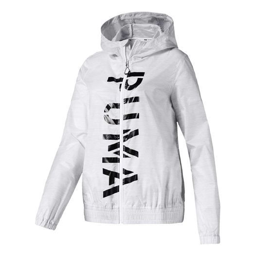Vetrovka Puma Hooded Printing Jacket Biela | 518320-02