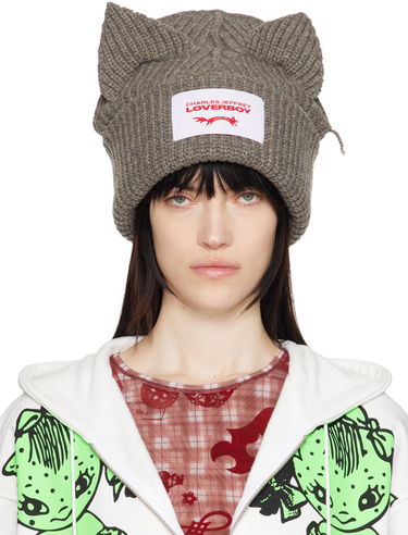 Kulicha Charles Jeffrey Loverboy Charles Jeffrey LOVERBOY Chunky Knit Ears Beanie Šedá | 32130903, 0