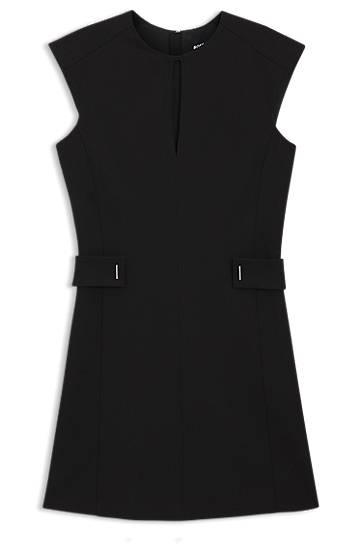 Šaty BOSS Belted Shift Dress Čierna | 50543277, 0