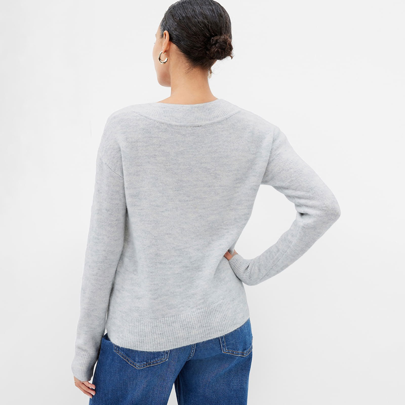 Sweater V Neck Sweater Light Heather Grey S