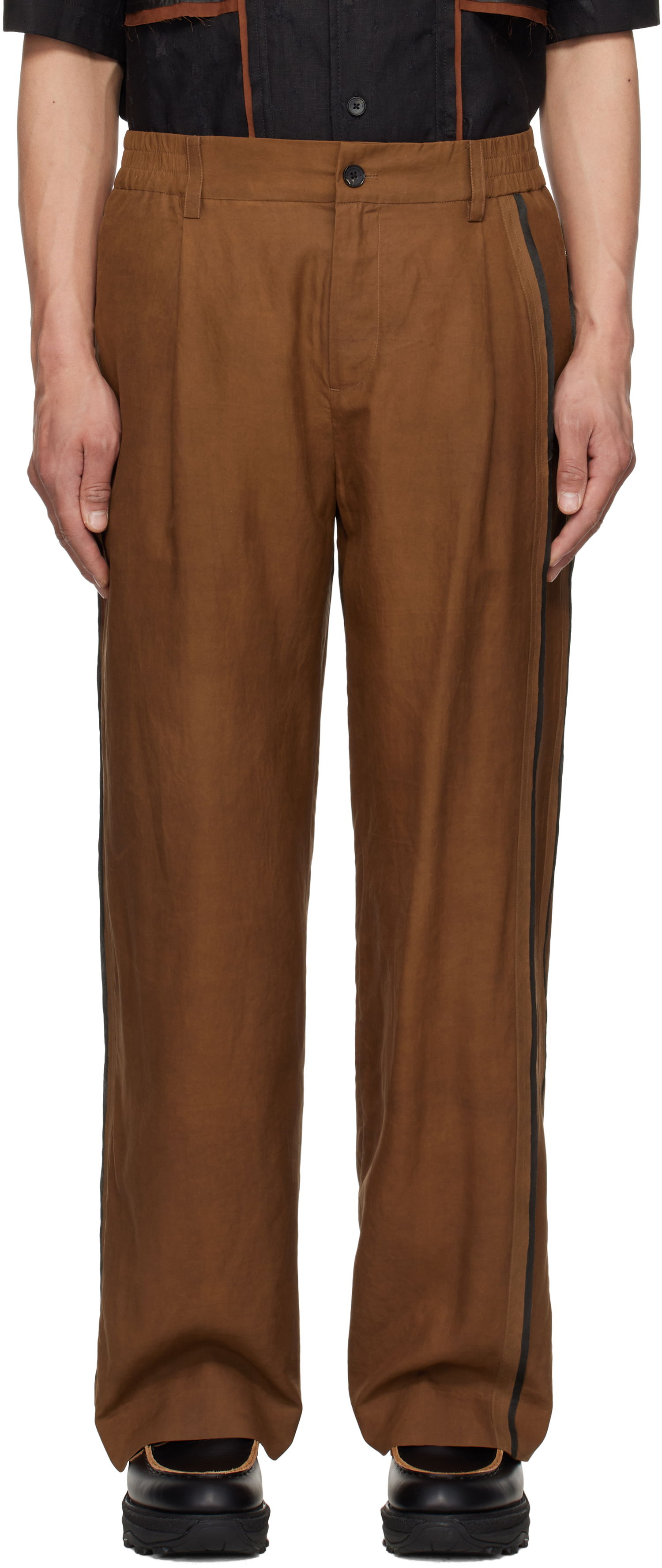 Nohavice Feng Chen Wang Feng Chen Wang Silk Trousers Hnedá | FENG19TR16, 0