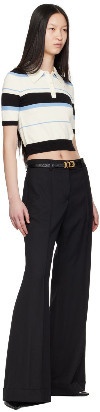 Opasok BY FAR Katina Circular Buckle Leather Belt Čierna | 21PFKTNWBLCCE, 2
