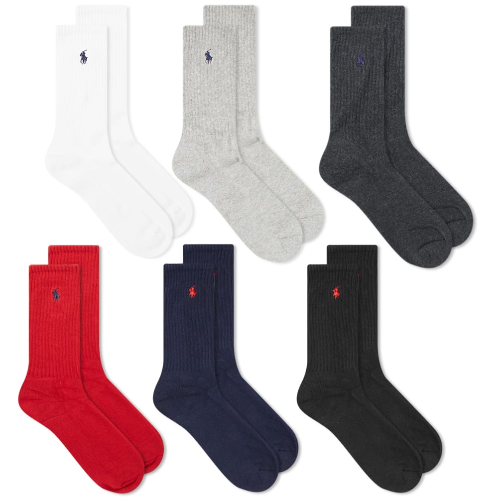 Ponožky Polo by Ralph Lauren Cotton Crew Sock - 6 Pack Rôznofarebný | 449824809003, 0