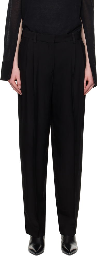 Nohavice TOTEME TOTEME Double-Pleat Straight-Leg Trousers Čierna | 252-WRB0289-FB0459, 0