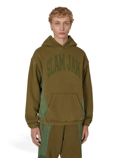 Mikina Slam Jam Panel Hooded Hnedá | SBM0015FA07 GRNBW01