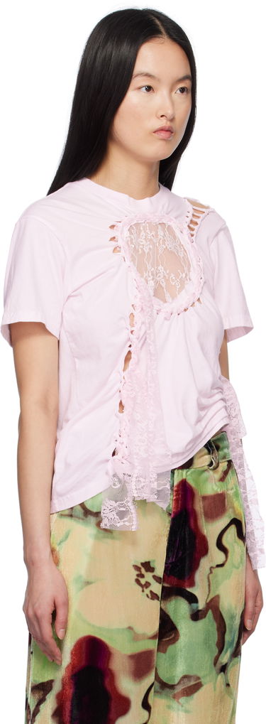 Tričko Collina Strada Collina Strada Lace Heart Nash T-Shirt Ružová | XX3051, 1