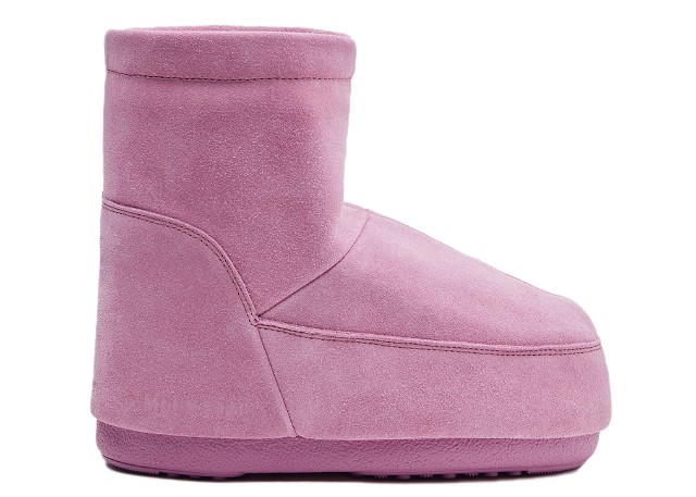 No Lace Suede Boot Pink