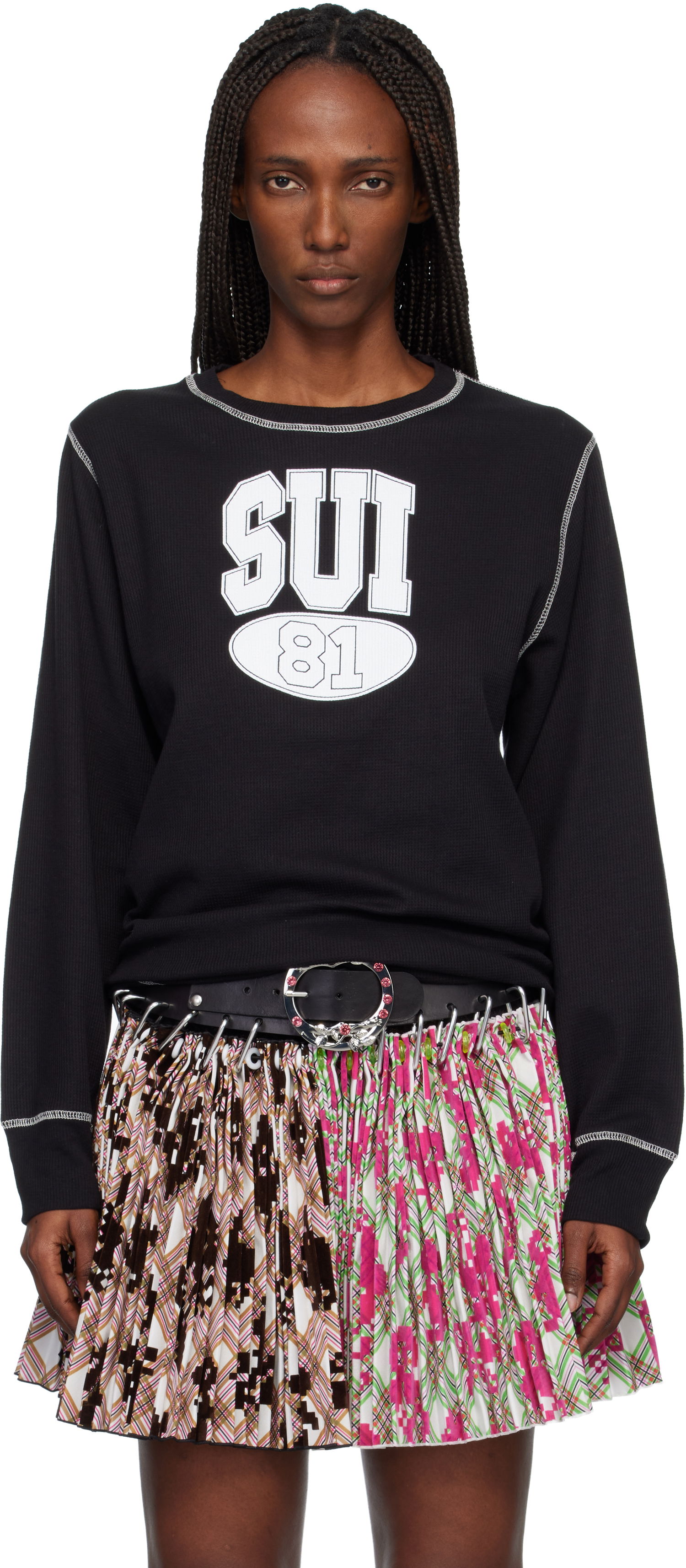 Tričko Anna Sui Anna Sui 'Sui 81' Ribbed Thermal Long-Sleeve T-shirt Rôznofarebný | T1026B1, 0