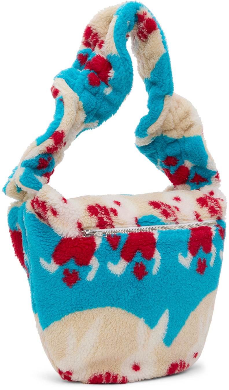 Exclusive Blue & Off-White Bunny Fleece Shoulder Bag
