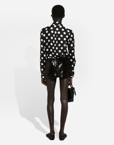 Košeľa Dolce & Gabbana Silk Twill Polka Dot Shirt Čierna | F5S48TIS1VLHNZSW, 2
