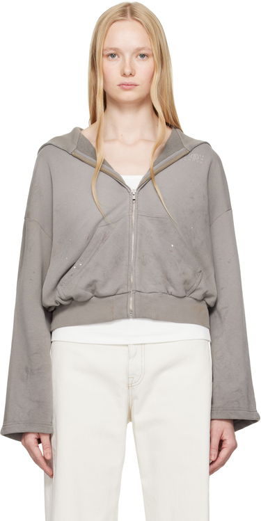 Mikina Maison Margiela MM6 Maison Margiela Cropped Zip-Up Hoodie Šedá | S62HG0029 M25013, 0