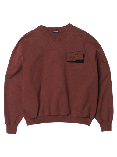 Mikina Jacquemus Le Santon Wavey Logo Vínová | 226JS045-2177-880