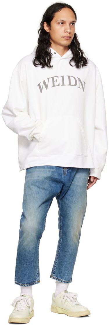 Mikina We11done We11done Distressed Hoodie Biela | WD-TH3-22-716-U-WH, 3