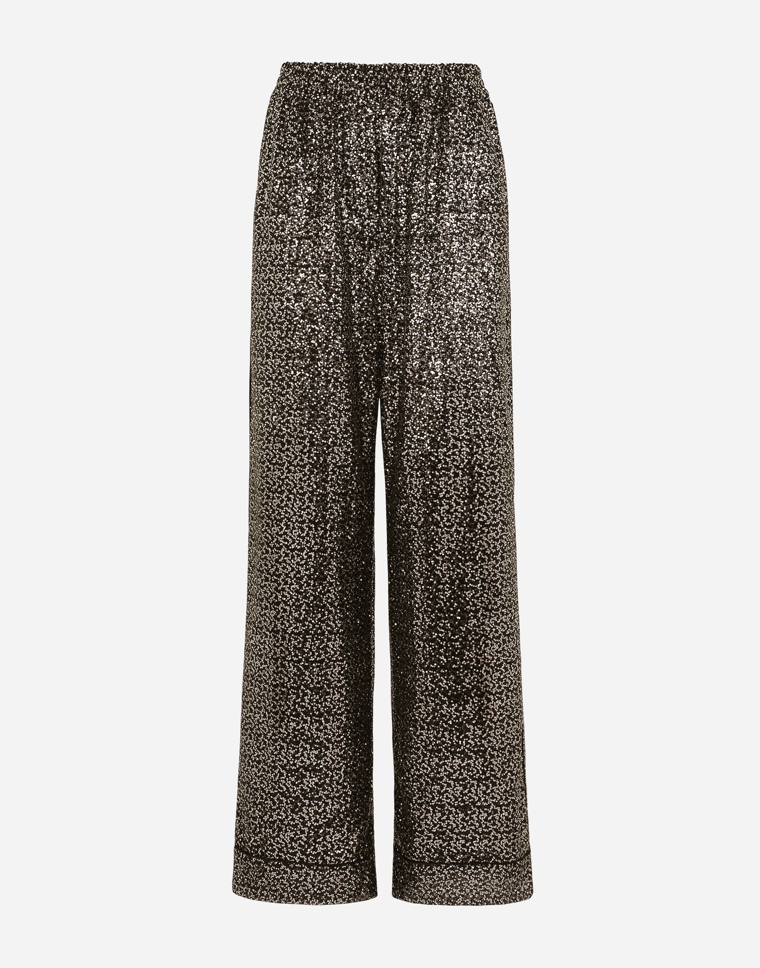 Nohavice Dolce & Gabbana Sequined Wide Leg Pajama Pants Čierna | FTAMPTFLSFGS8450, 0