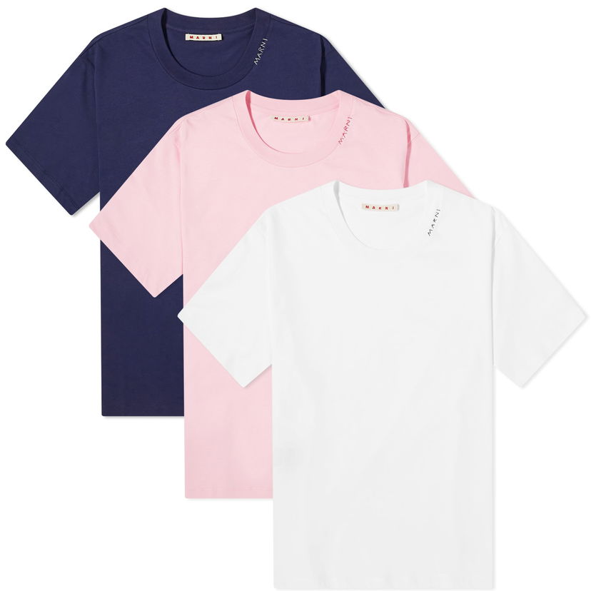 Tričko Marni Loose Fit T-Shirt - 3 Set "Pink Gummy" Rôznofarebný | THJE0211X2-00C13