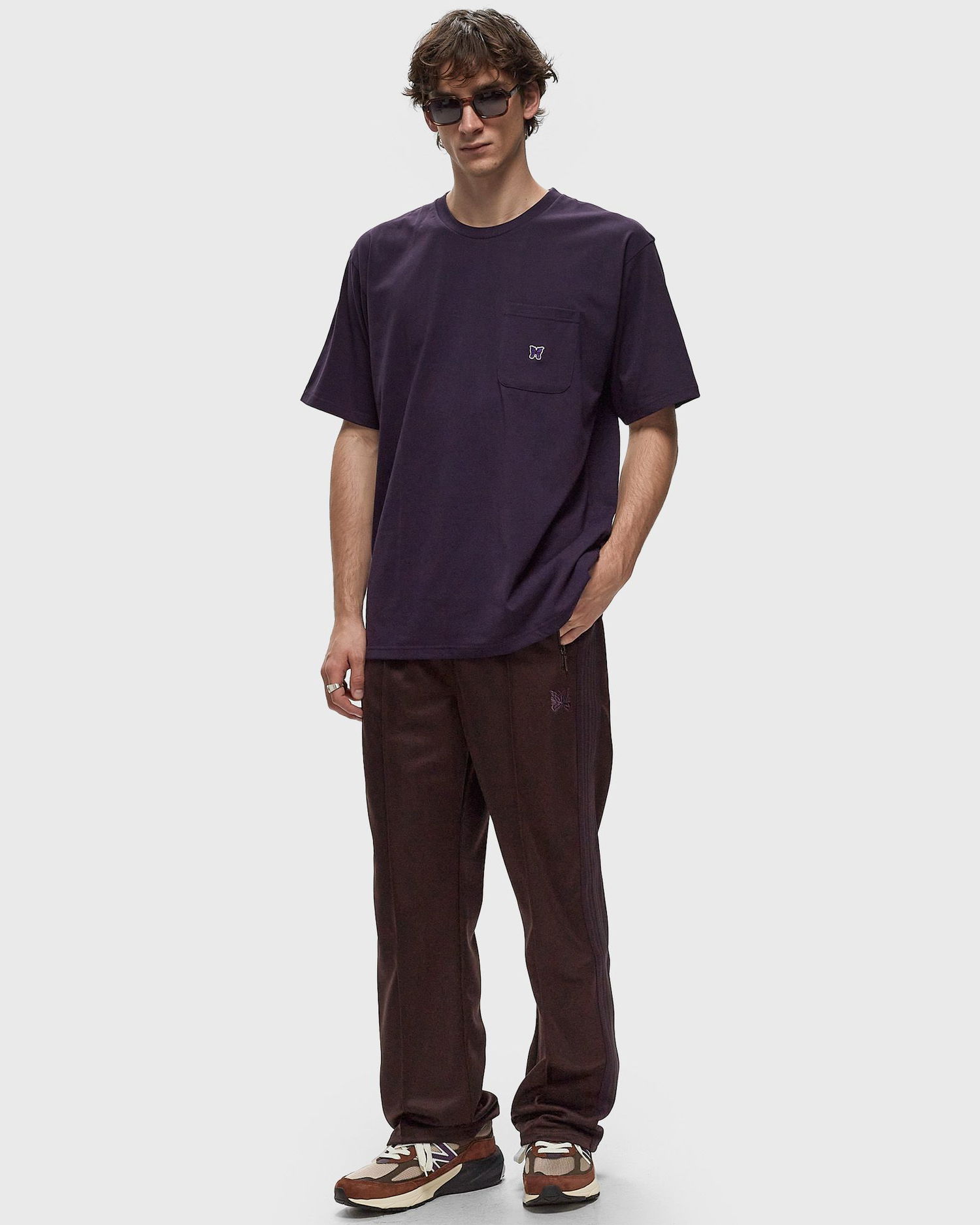 Nohavice Needles Track Pants Hnedá | PU273-B-DK.BROWN, 1