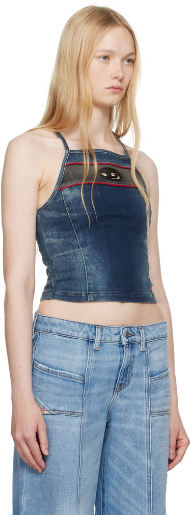 Tielko Diesel Diesel De-Pilu-S Denim Crop Top Modrá | A17349 0ABCZ, 1