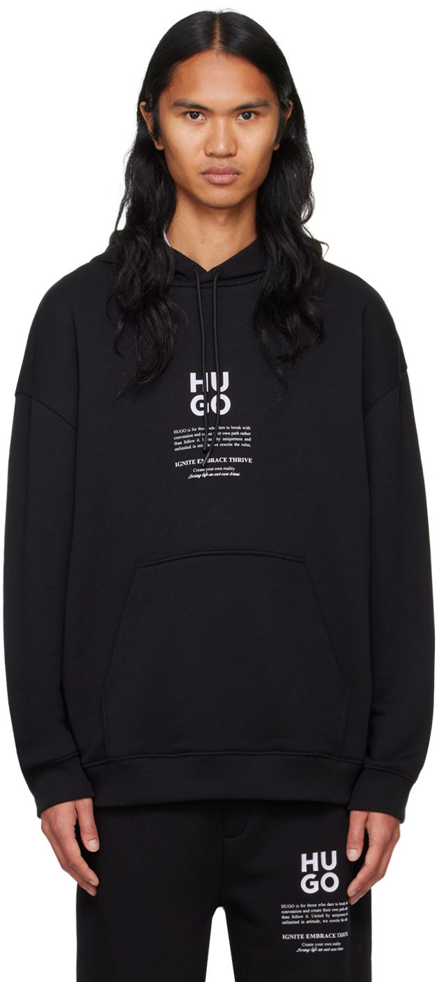 Mikina BOSS Hoodie With Logo Print Čierna | 50521288, 0