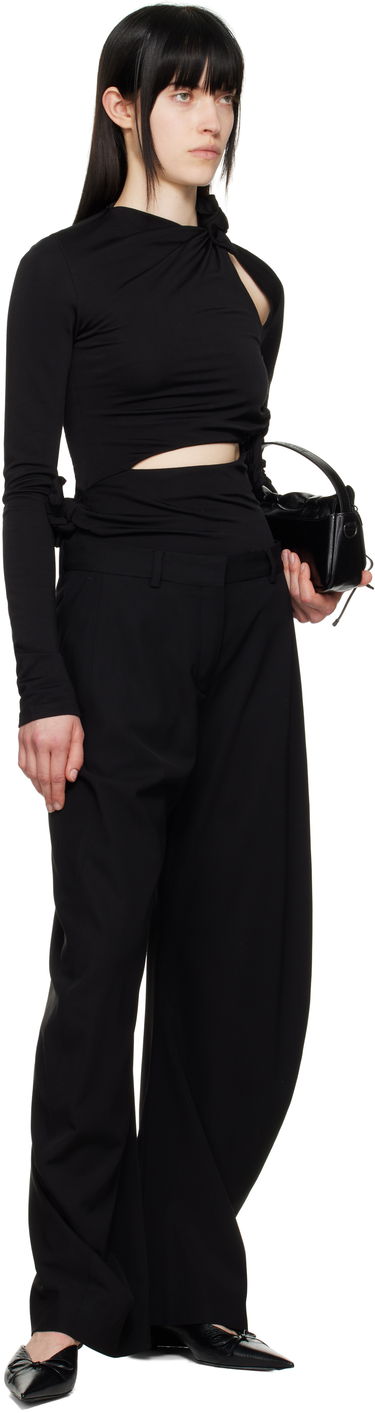 Tričko Acne Studios Acne Studios Knotted Cutout Long Sleeve Top Čierna | AL0453-, 4