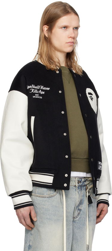Bomber bunda BAPE A Bathing Ape Varsity Bomber Jacket Čierna | 001HJK701301N, 1