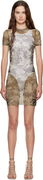 Jean Paul Gaultier 'The Médaillon' Printed Mesh Minidress