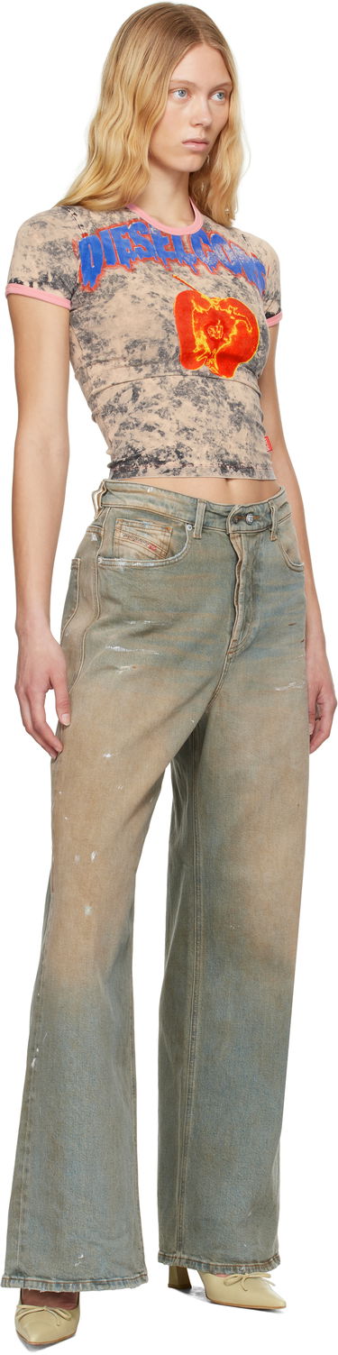 Crop Top Diesel Diesel T-Uncuties-Short-Q1 Graphic T-Shirt Béžová | A16825 0JQAU, 3