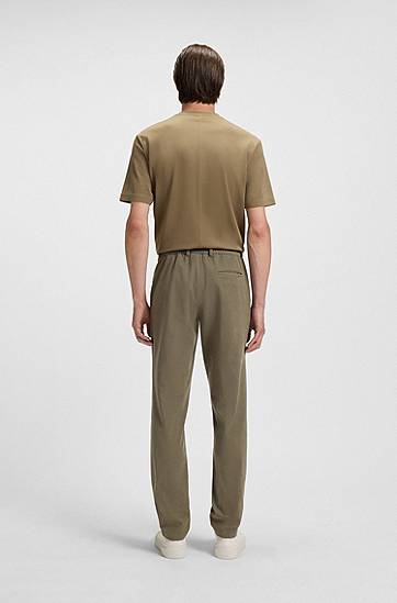 Nohavice BOSS Slim-fit trousers in stretch corduroy Zelené | 50551683, 1