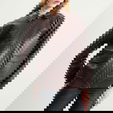 Bomber bunda Anine Bing Anine Bing Kelanie Leather Bomber Jacket Hnedá | A-01-7185-BWN43, 5